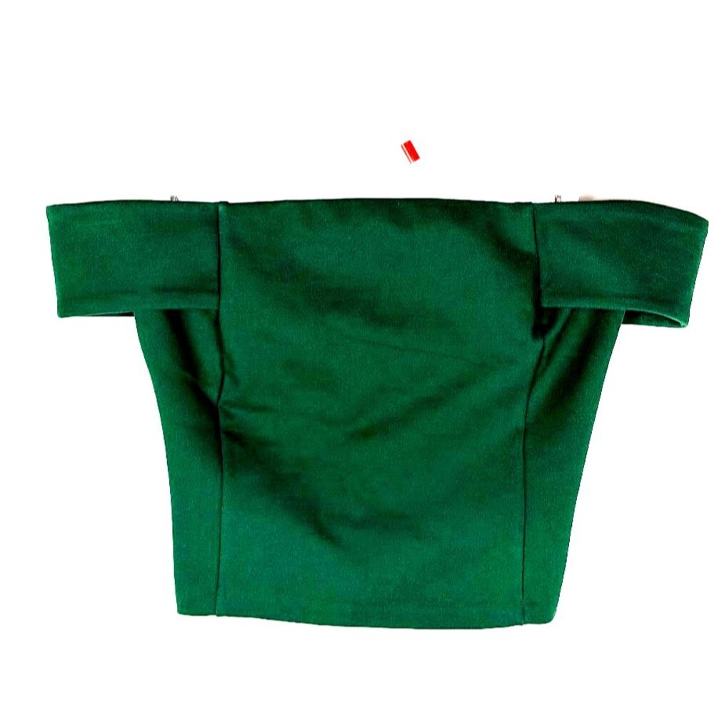 Love Encounter Los Angeles Crop Top Off The Shoulder Women's Top SZ S Green